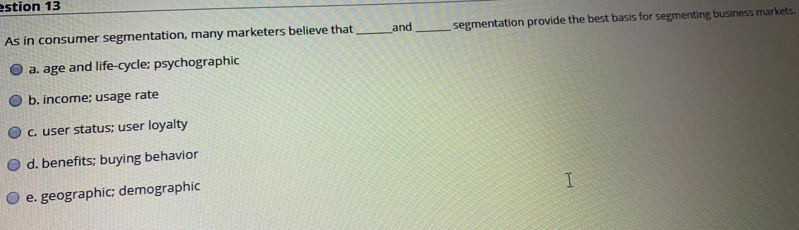 estion 13 and segmentation provide the best basis