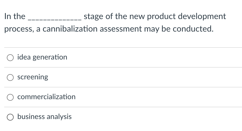 In the stage of the new product development