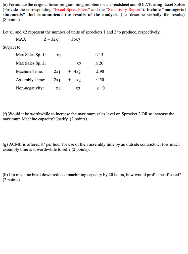 QUESTION 3: Linear Programming Formulation (33