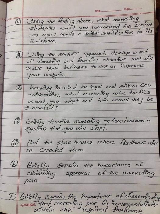 this one is from business course Pages Date: