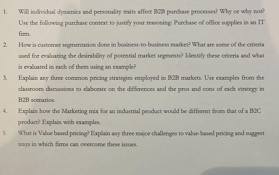 1. Will individual dynamics and personality