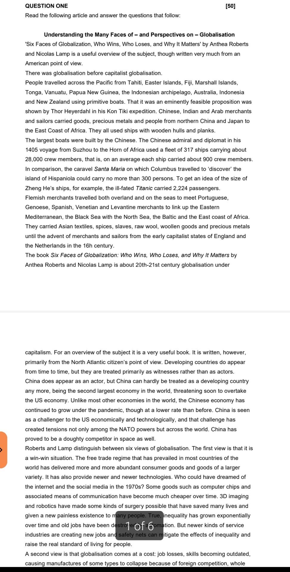 Please read the article and answer 1.1 according