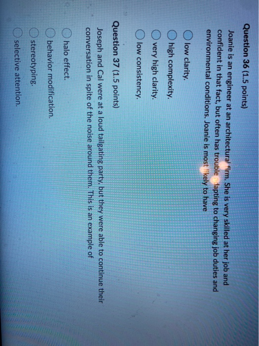 Question 34 (1.5 points) Lance describes himself