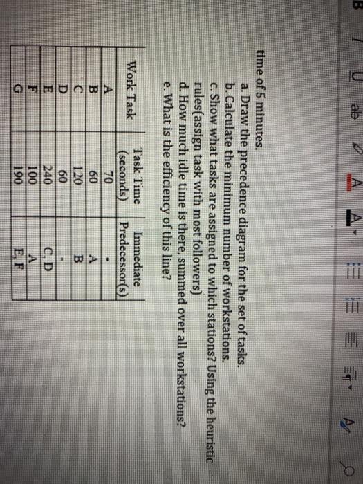 B U ab 2 A A A- E = 3 po time of 5 minutes. a.
