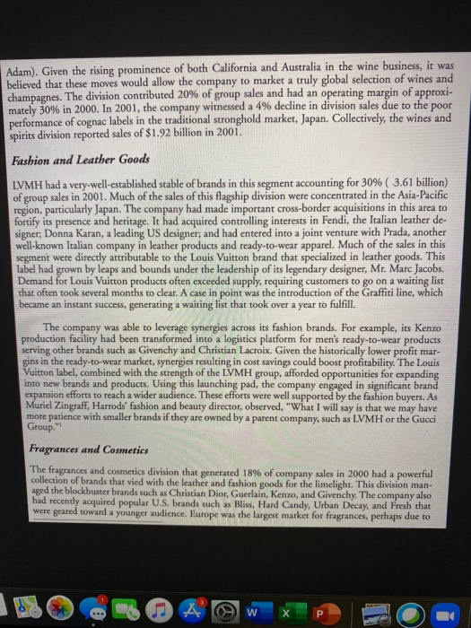 Derive a conclusion whether the 2 LVMH business