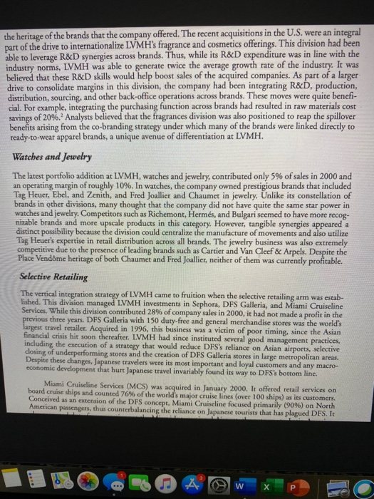 Derive a conclusion whether the 2 LVMH business