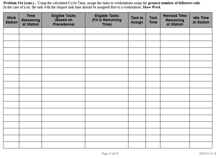show all work and explain 44. - 10 Points -