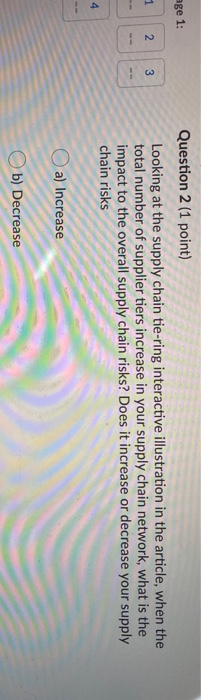 age 1: Question 2 (1 point) Looking at the supply