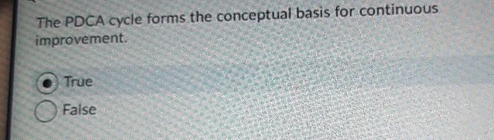 The PDCA cycle forms the conceptual basis for