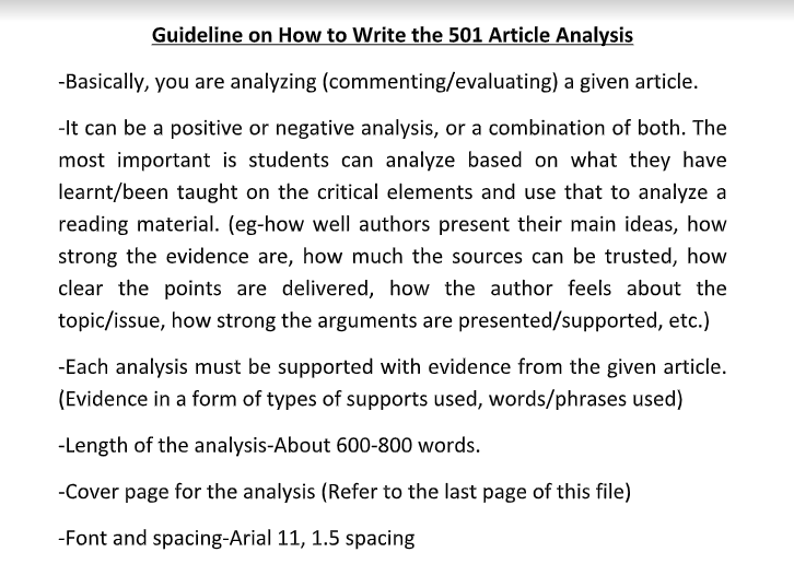 Read and analyse the following article. Your