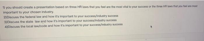 you should create a presentation based on three