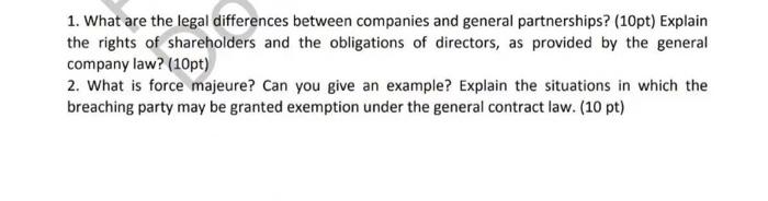 1. What are the legal differences between