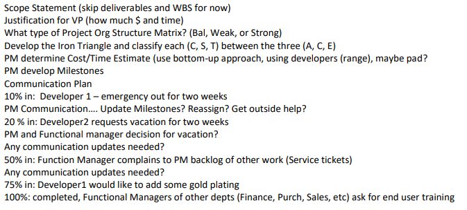 Select one of the following projects and provide