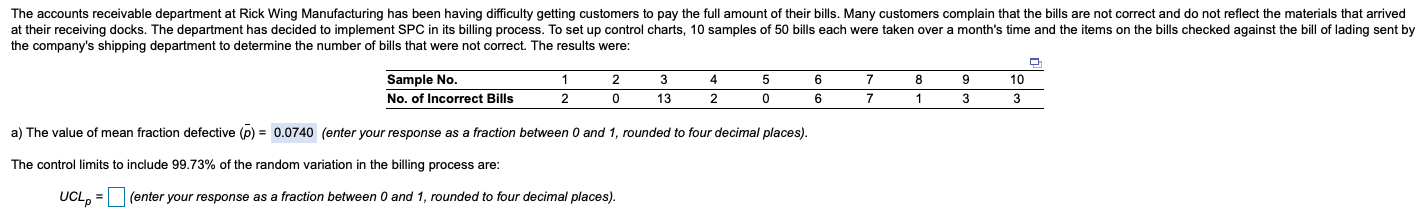 The accounts receivable department at Rick Wing