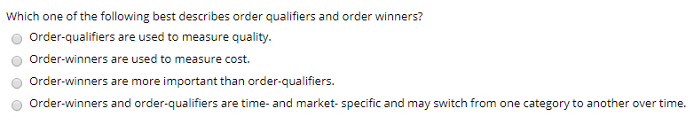 Which one of the following best describes order