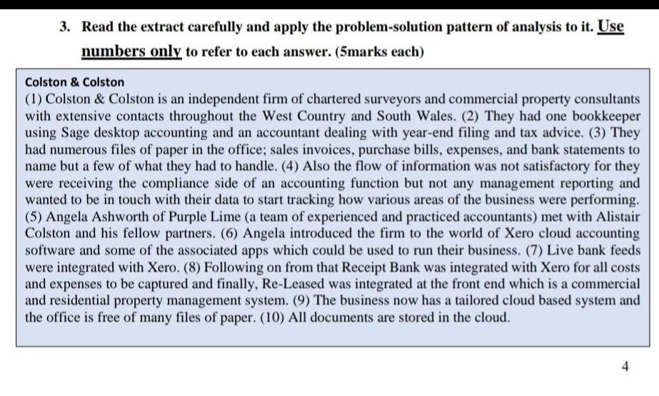 3. Read the extract carefully and apply the