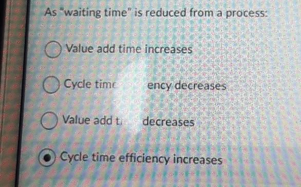 As "waiting time" is reduced from a process:
