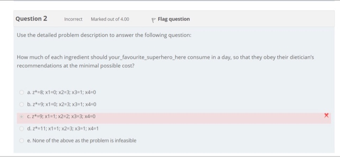 please choose the answer from the MCQ Question 2