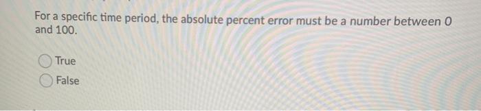 For a specific time period, the absolute percent