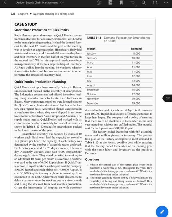 supply Chain Management - 610 CASE STUDY