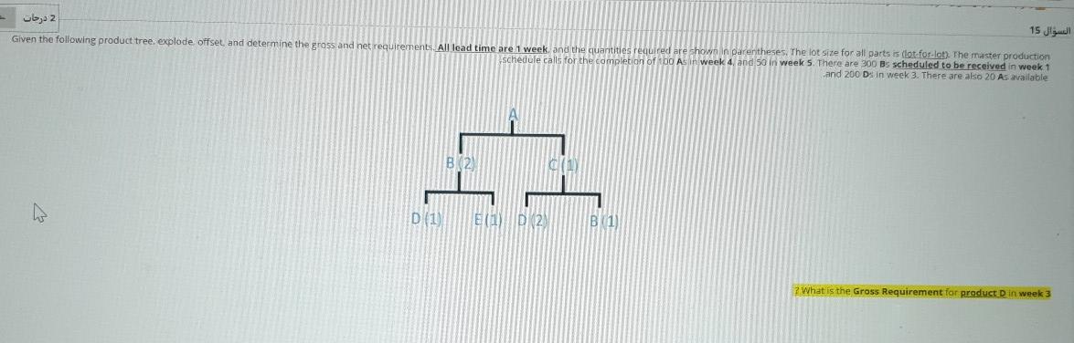 2 15 2 Given the following product tree, explode