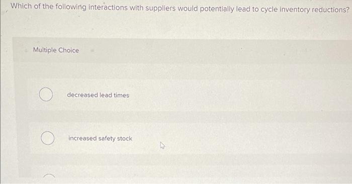 easy Which of the following interactions with