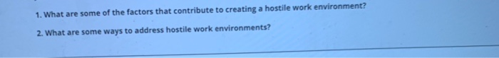 1. What are some of the factors that contribute
