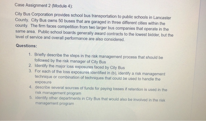 Case Assignment 2 (Module 4): City Bus