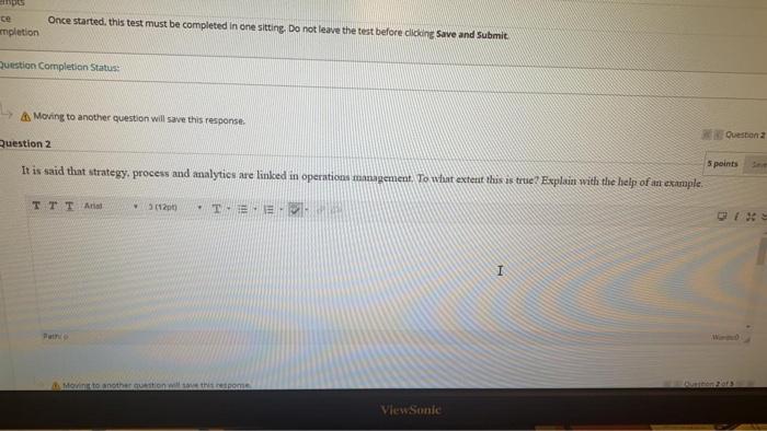 ange Once started this test must be completed in