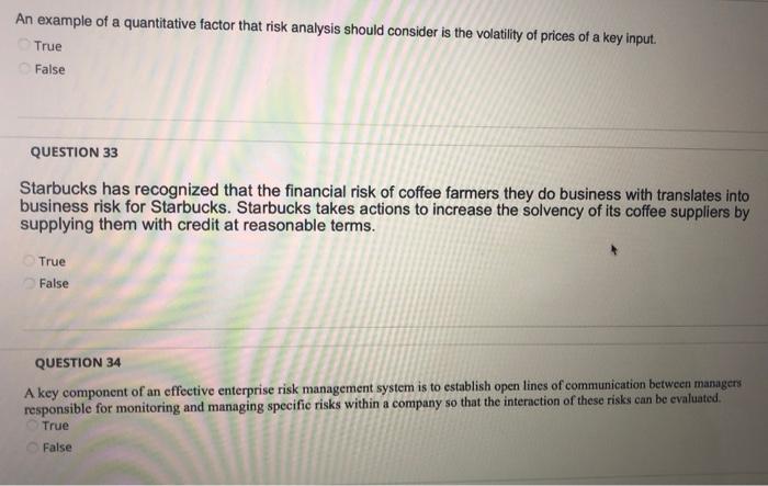 An example of a quantitative factor that risk