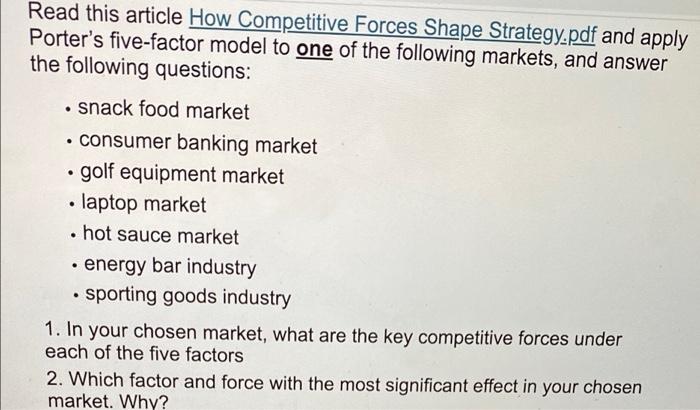 Read this article How Competitive Forces Shape
