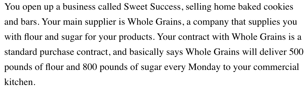 Scenario from Assignment 1: Let's continue our