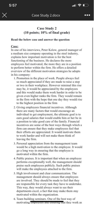 5:57 Case Study 2.docx Case Study 2 (10 points;