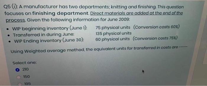 cost accounting question please solve this