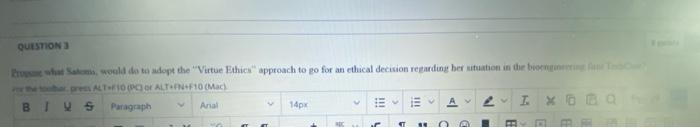 QUESTION Salem would do to adopt the "Virtue