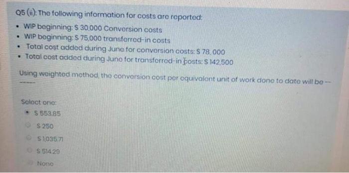 cost accounting question please solve this