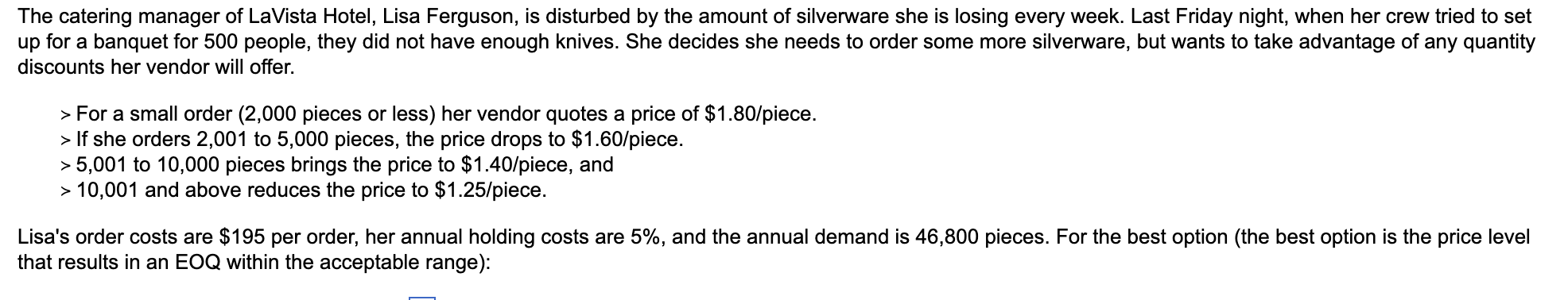 a) What is the optimum ordering quantity? (round