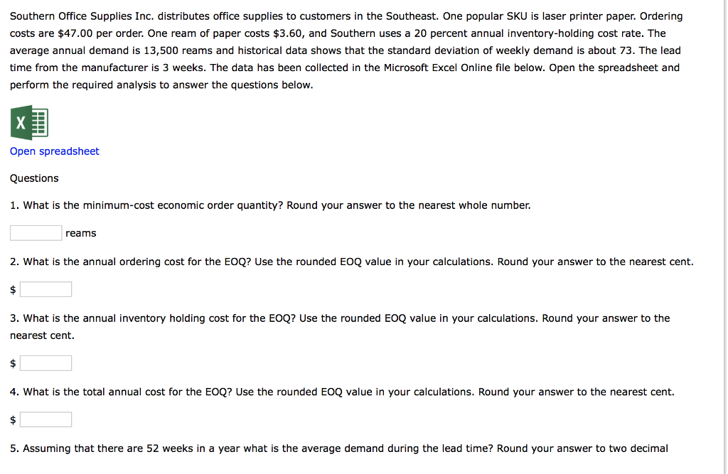 Southern Office Supplies Inc. distributes office