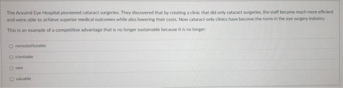 The Aravind Eye Hospital pioneered cataract