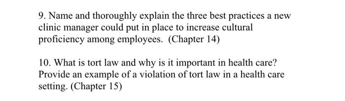 9. Name and thoroughly explain the three best