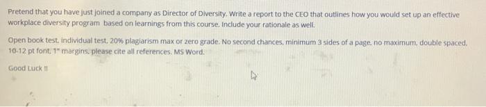 Pretend that you have just joined a company as