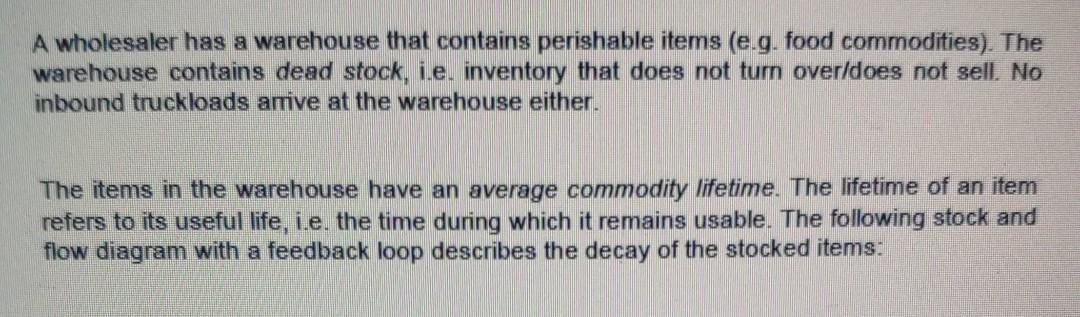 if the stock of commodities is initially 650items