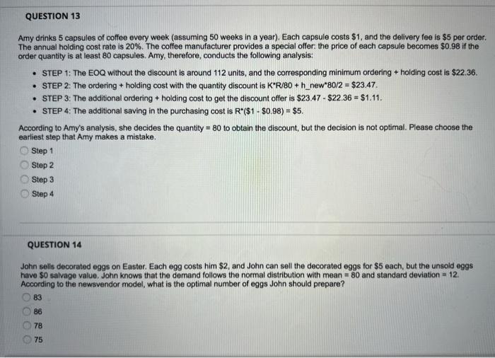 please answer 2 questions QUESTION 13 + Amy