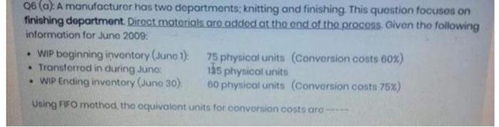 cost accounting question, please solve showing
