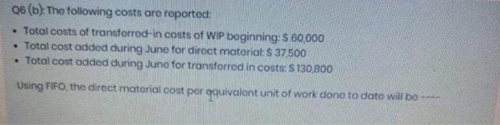 cost accounting question, please solve showing