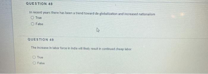 QUESTION 48 In recent years there has been a