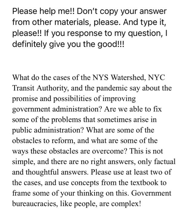 Please help me!! Don't copy your answer from