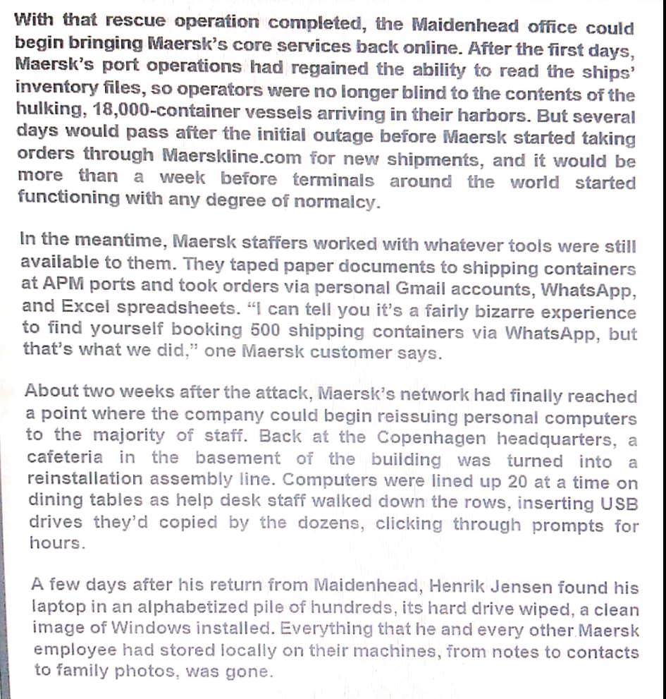 Based on the article above, answer the following