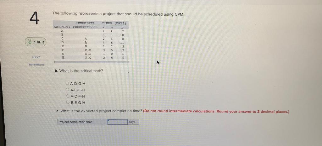 The following represents a project that should be