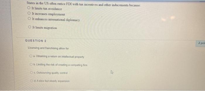 States in the US often entice FDI with tax